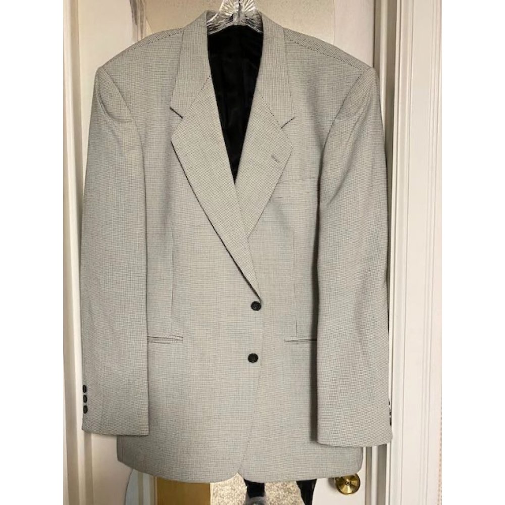 Pierre Cardin black & white houndstooth, Tall men's suit coat